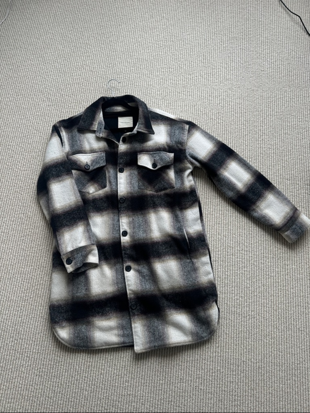 Thread & Supply Black and White Plaid Shacket